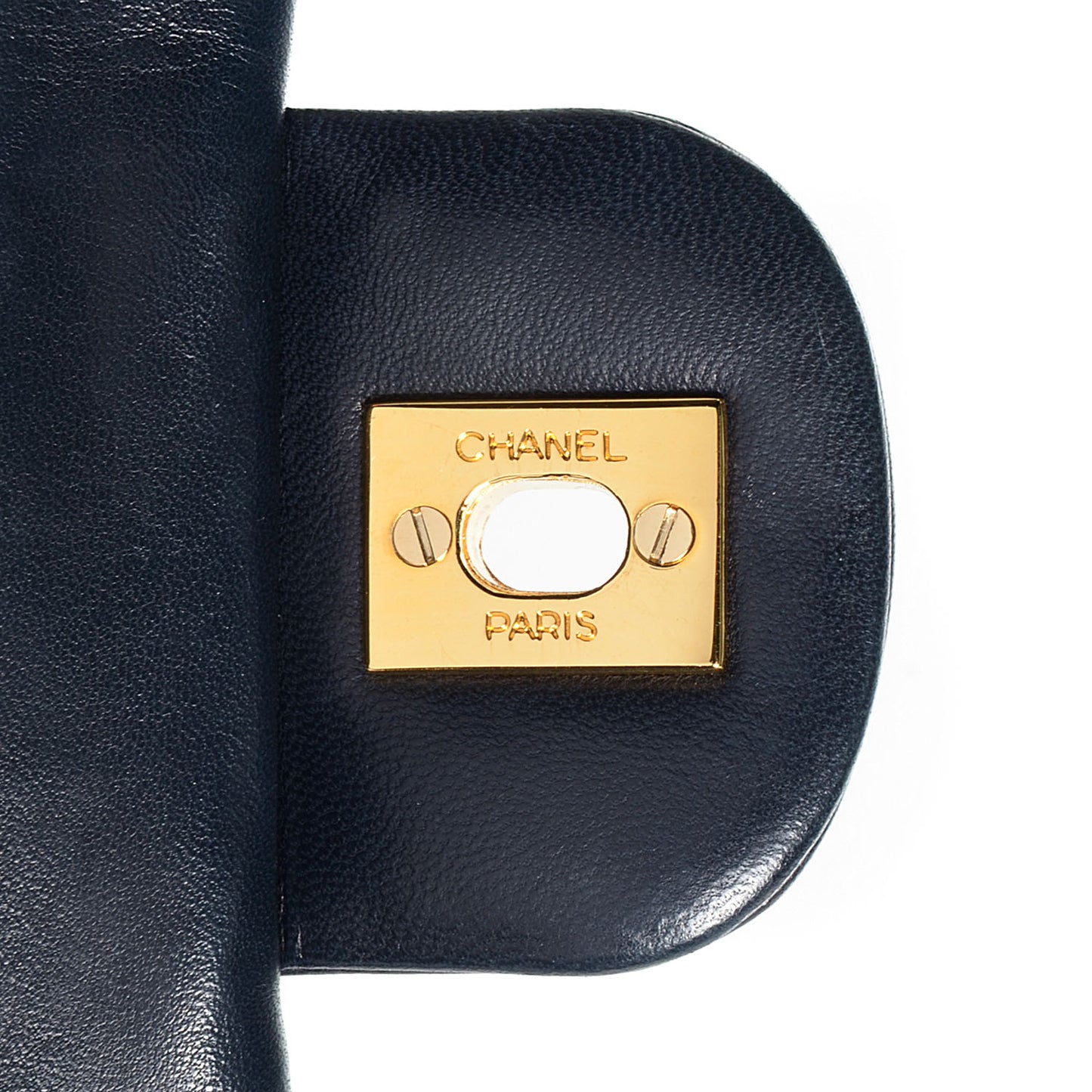 Lambskin Quilted Small Double Flap Navy