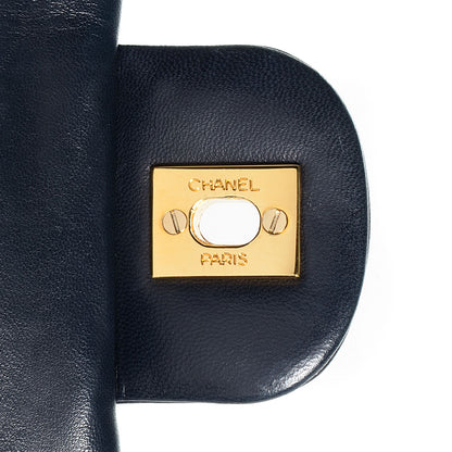 Chanel Lambskin Quilted Small Double Flap Navy 9 of 10