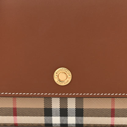 Burberry Calfskin Vintage Check Wallet With Detachable Strap Archive Beige Tan 9 of 11