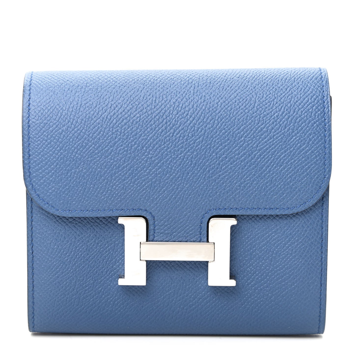 Epsom Verso Constance Short Wallet Bleu Agate Gris Mouette