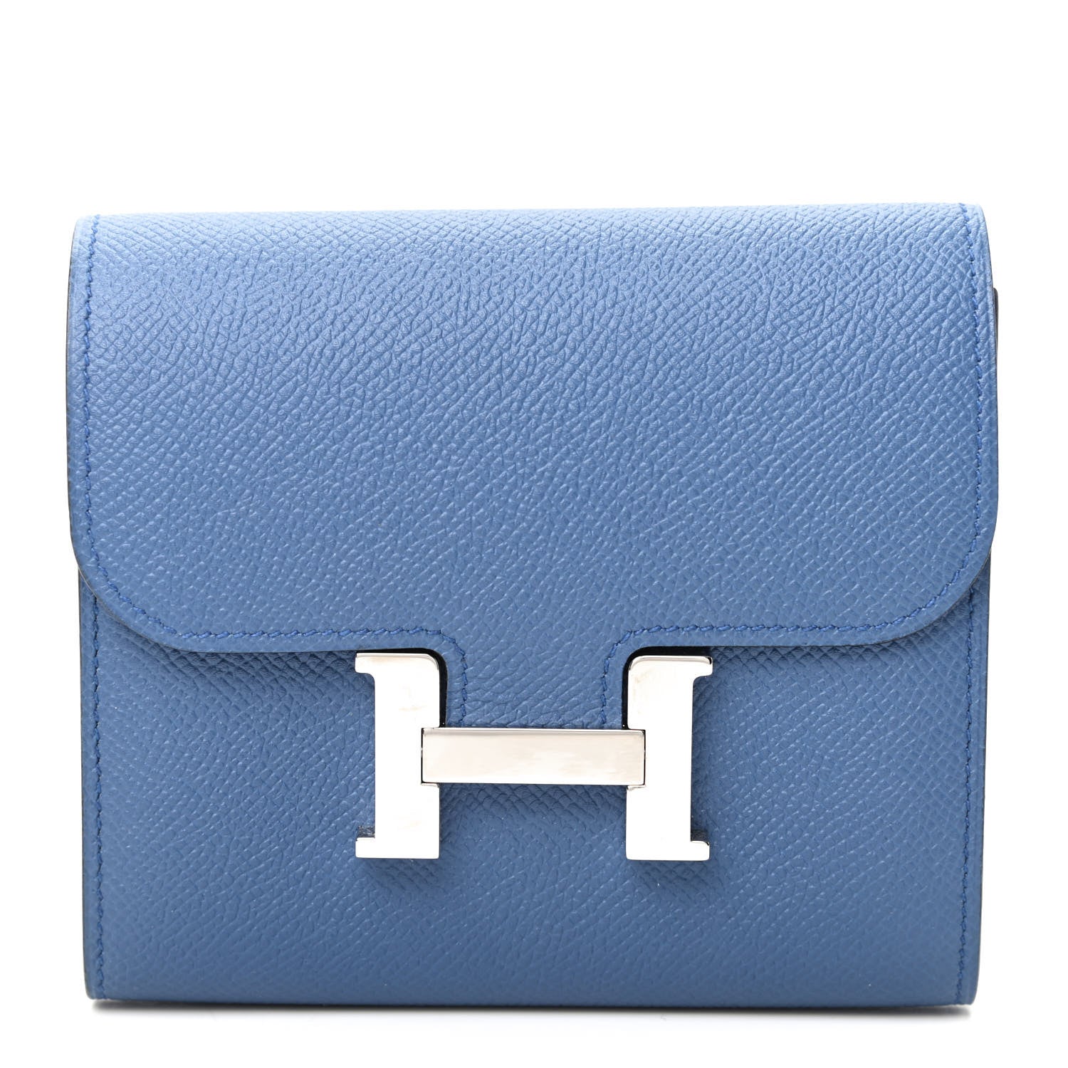 Hermes Epsom Verso Constance Short Wallet Bleu Agate Gris Mouette 1 of 6