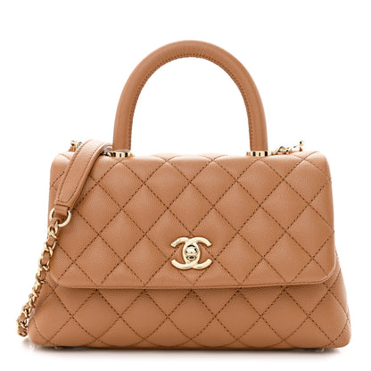 Chanel Caviar Quilted Mini Coco Handle Flap Brown 1 of 10