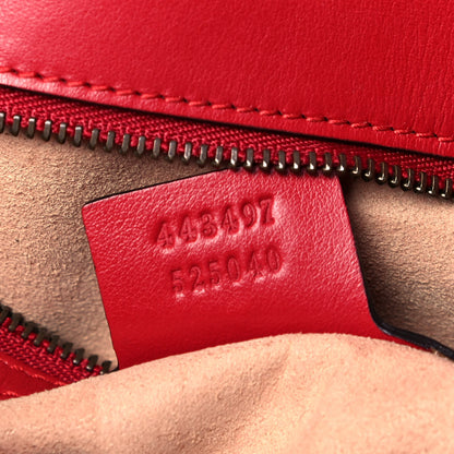 Gucci Calfskin Matelasse Small GG Marmont Shoulder Bag Hibiscus Red 7 of 9