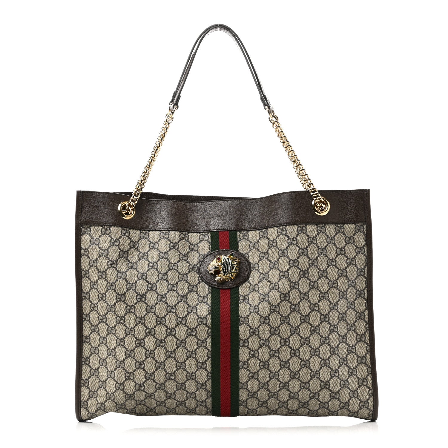 Gucci GG Supreme Monogram Large Rajah Chain Tote Beige New Acero 1 of 11
