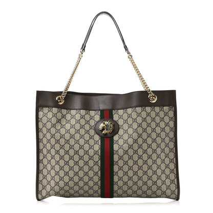 Gucci GG Supreme Monogram Large Rajah Chain Tote Beige New Acero 1 of 11
