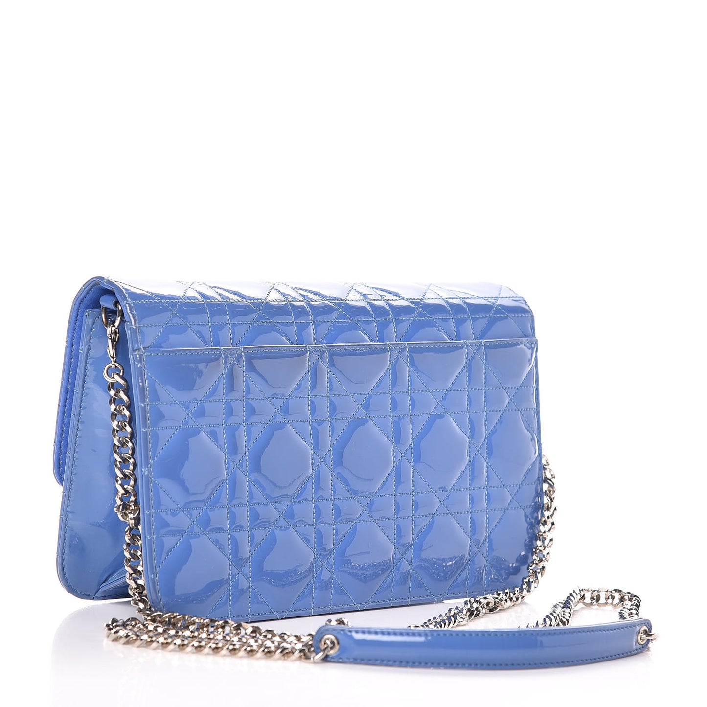 Patent Cannage Miss Dior Promenade Pouch Blue