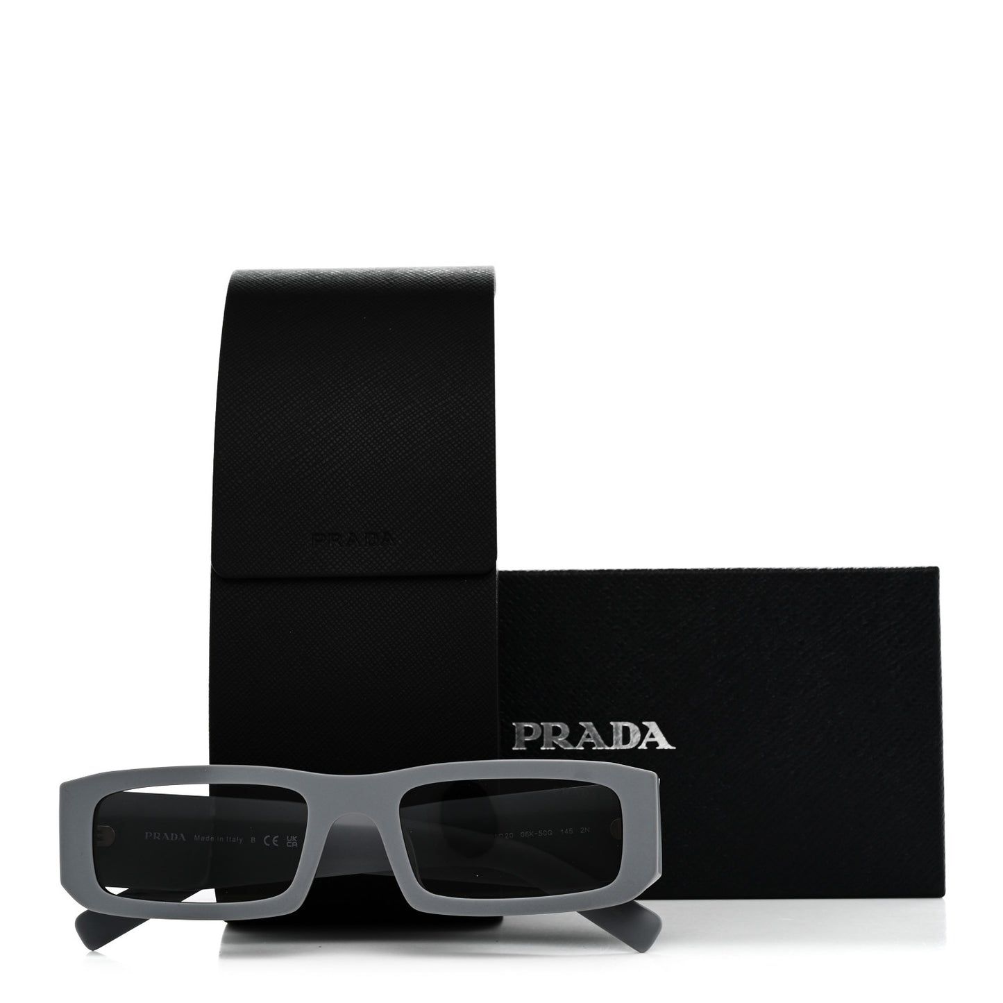 Acetate Rectangular Sunglasses SPR D09-D Matte Cement