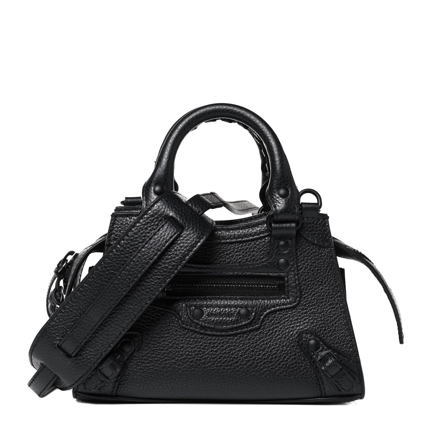 Balenciaga Grained Calfskin Neo Classic Black Hardware Nano City Crossbody Black 1 of 8