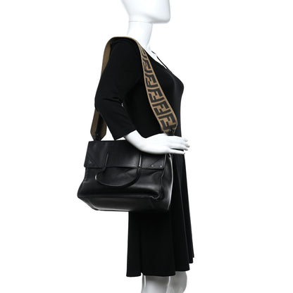 Fendi Vitello Grace Matte Large Flip Tote Black 2 of 15