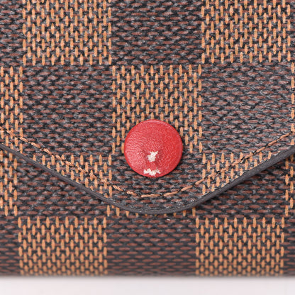 Louis Vuitton Damier Ebene Josephine Wallet Red 9 of 11