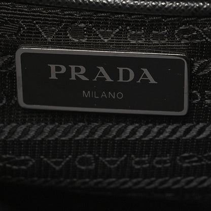 Prada Re-Nylon Vela Saffiano Pocket Double Zip Messenger Bag Black 6 of 9
