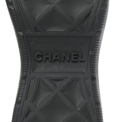 Chanel Velvet Calfskin Mixed Fibers CC Sneakers 40 Ivory Black 6 of 9