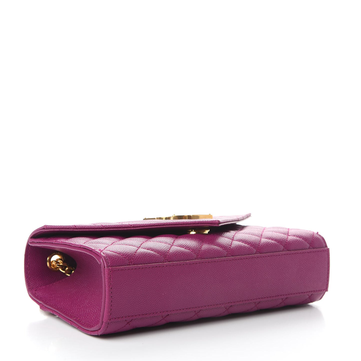 Grain De Poudre Textured Mixed Matelasse Triquilt Small Monogram Satchel Dark Grape