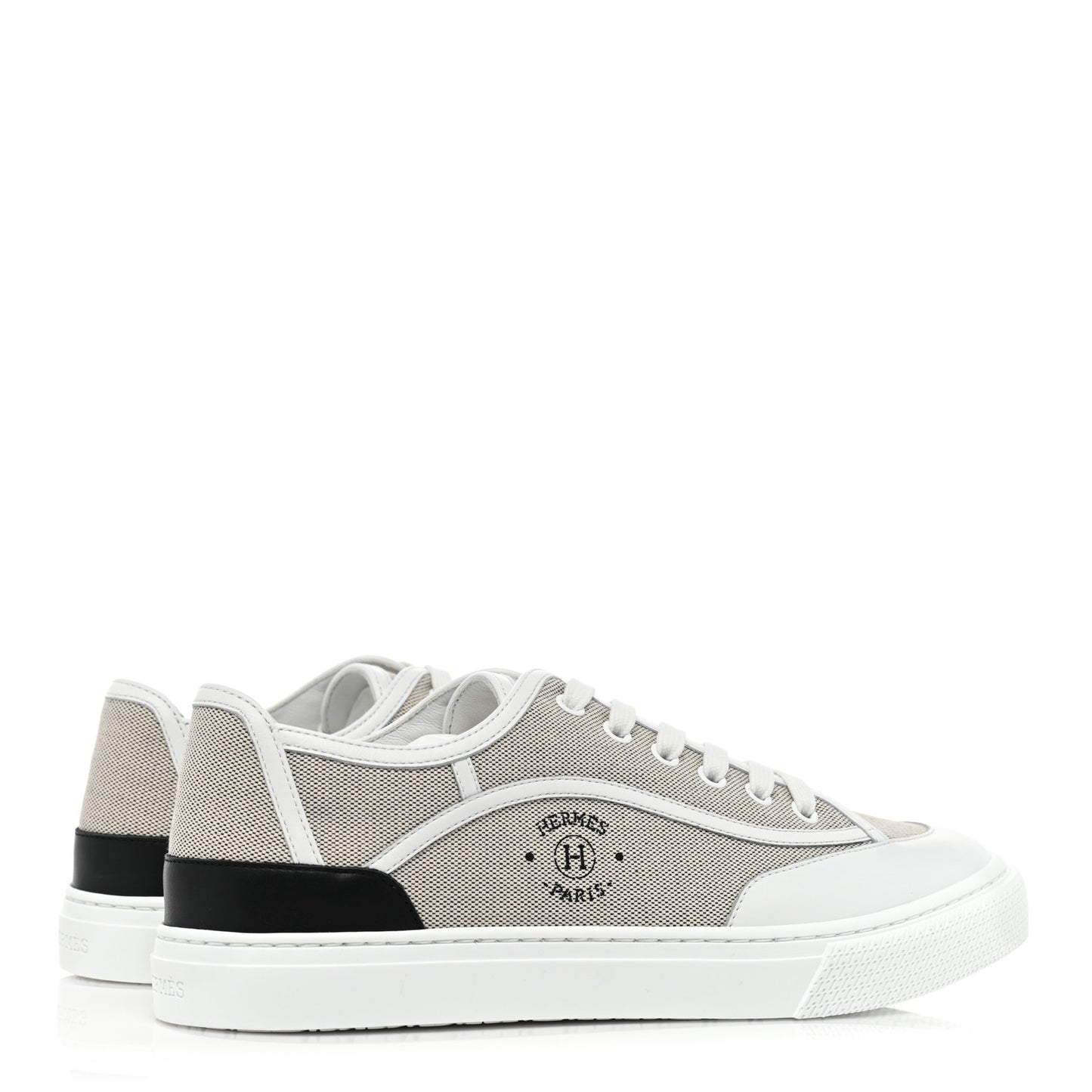 Canvas Calfskin Get Sneakers 40 Prunoir Blanc