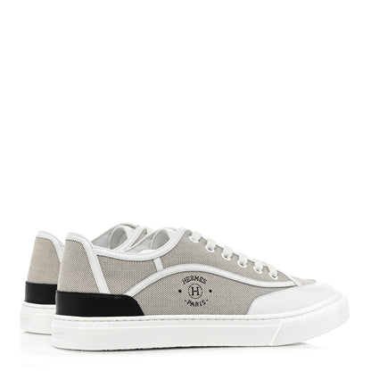Hermes Canvas Calfskin Get Sneakers 40 Prunoir Blanc 5 of 10