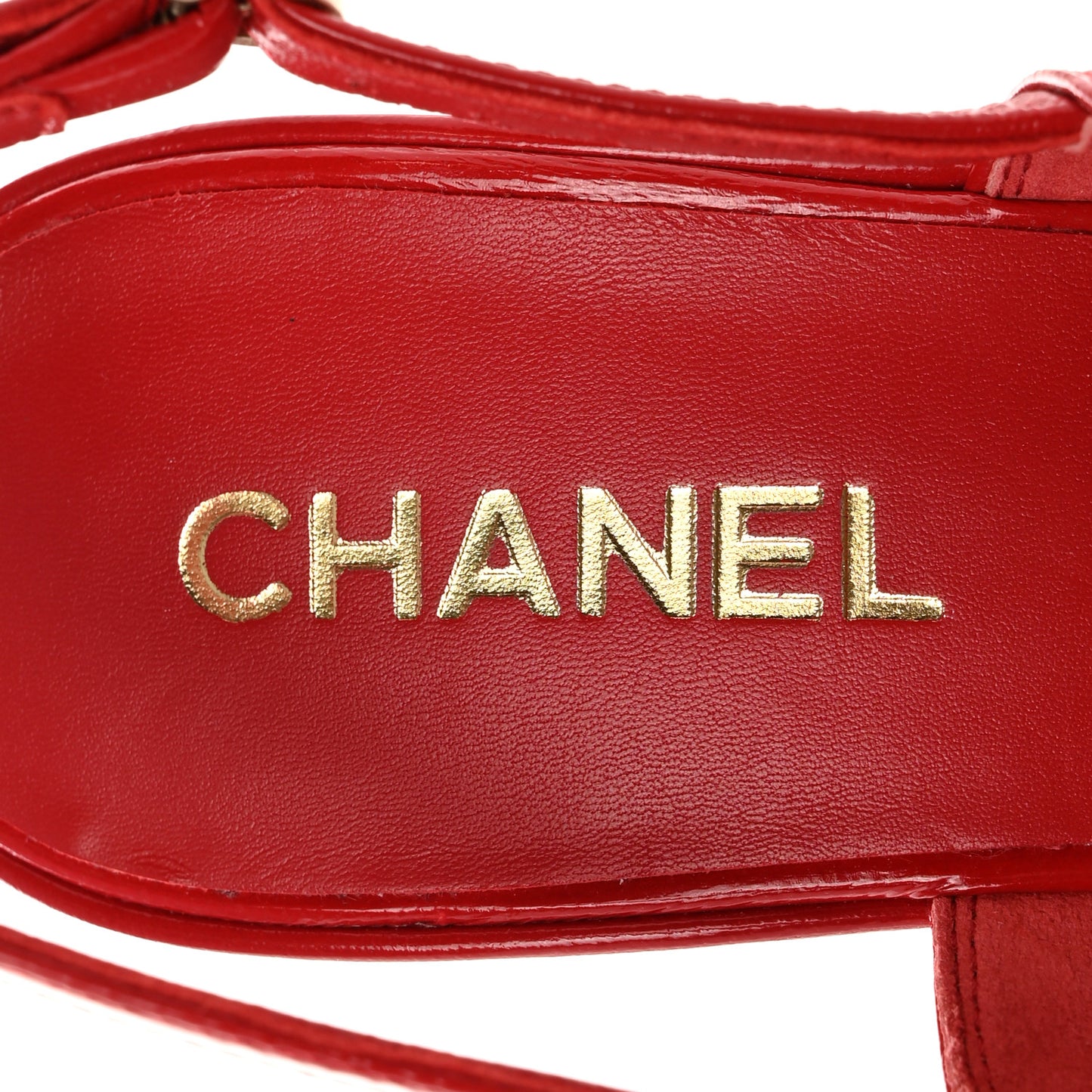 Crumpled Patent Lambskin Platform Sandals 40.5 Red