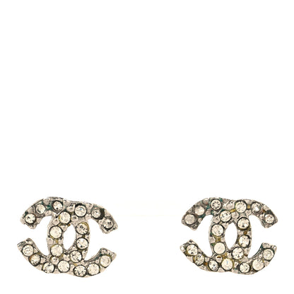 Chanel Crystal CC Earrings Silver 1 of 5