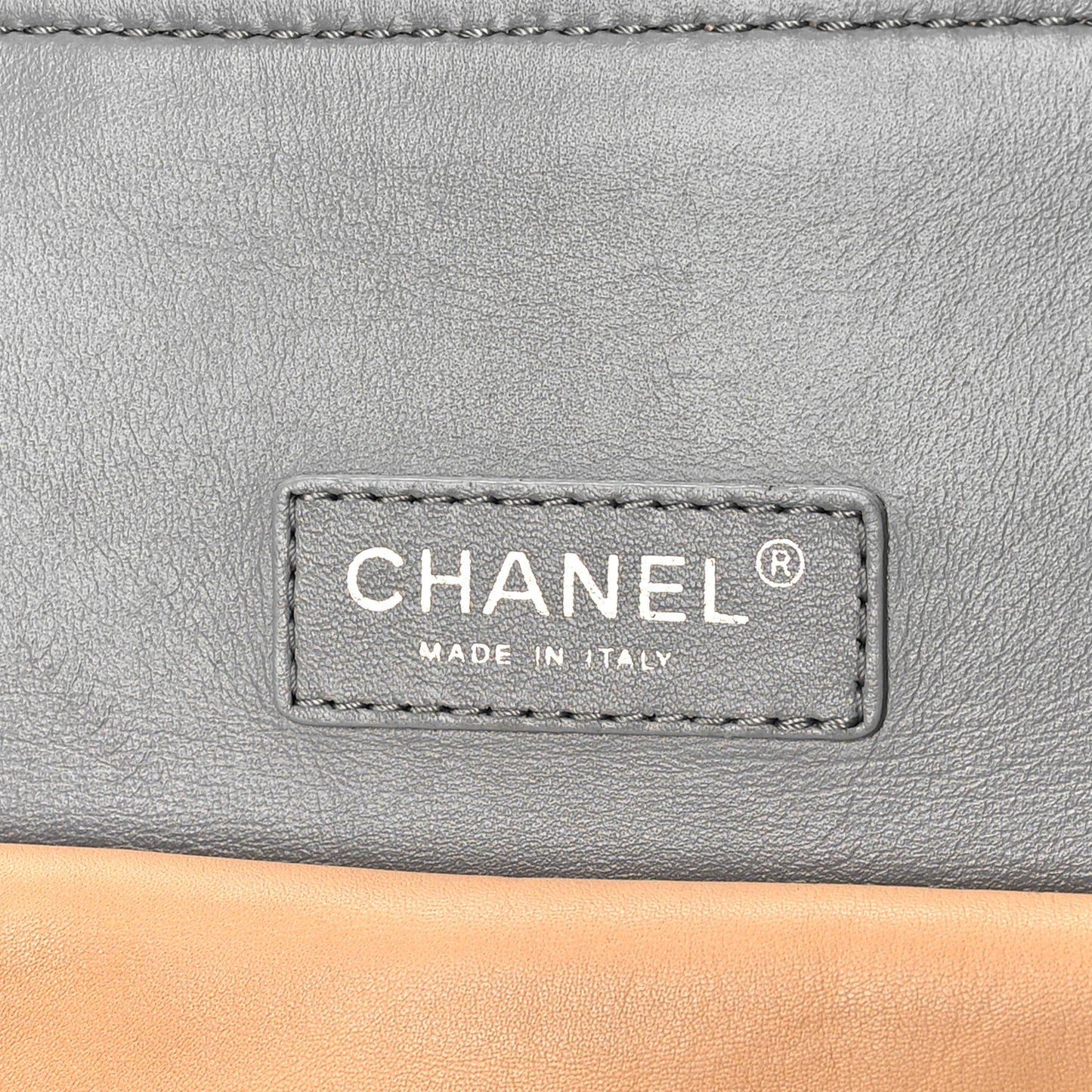 Calfskin Stitched Large Shopping Tote Beige