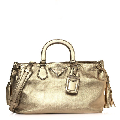 Prada Metallic Nappa Tote Gold 1 of 15