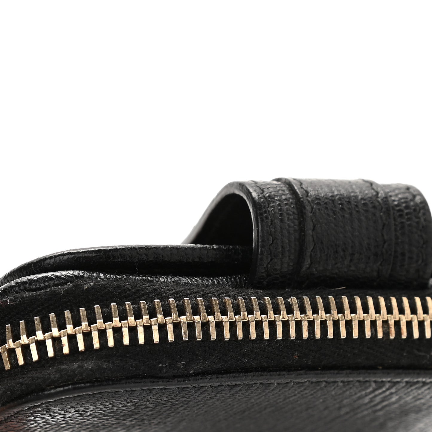 Textured Calfskin Classic Y Ligne Compact Wallet Black