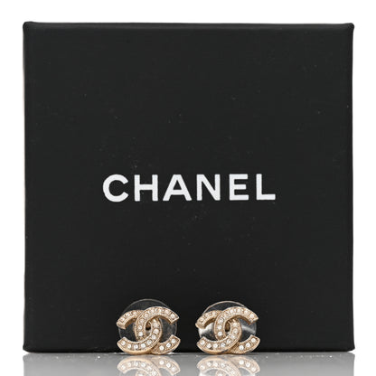 Chanel Crystal CC Earrings Gold 5 of 5