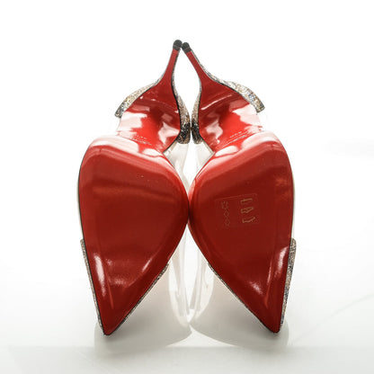 Christian Louboutin Debout Glitter Sirene 100 Pumps 40.5 Gold Transparent 5 of 7
