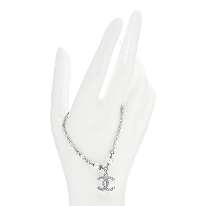 Chanel Crystal Pearl CC Bracelet Silver 2 of 5