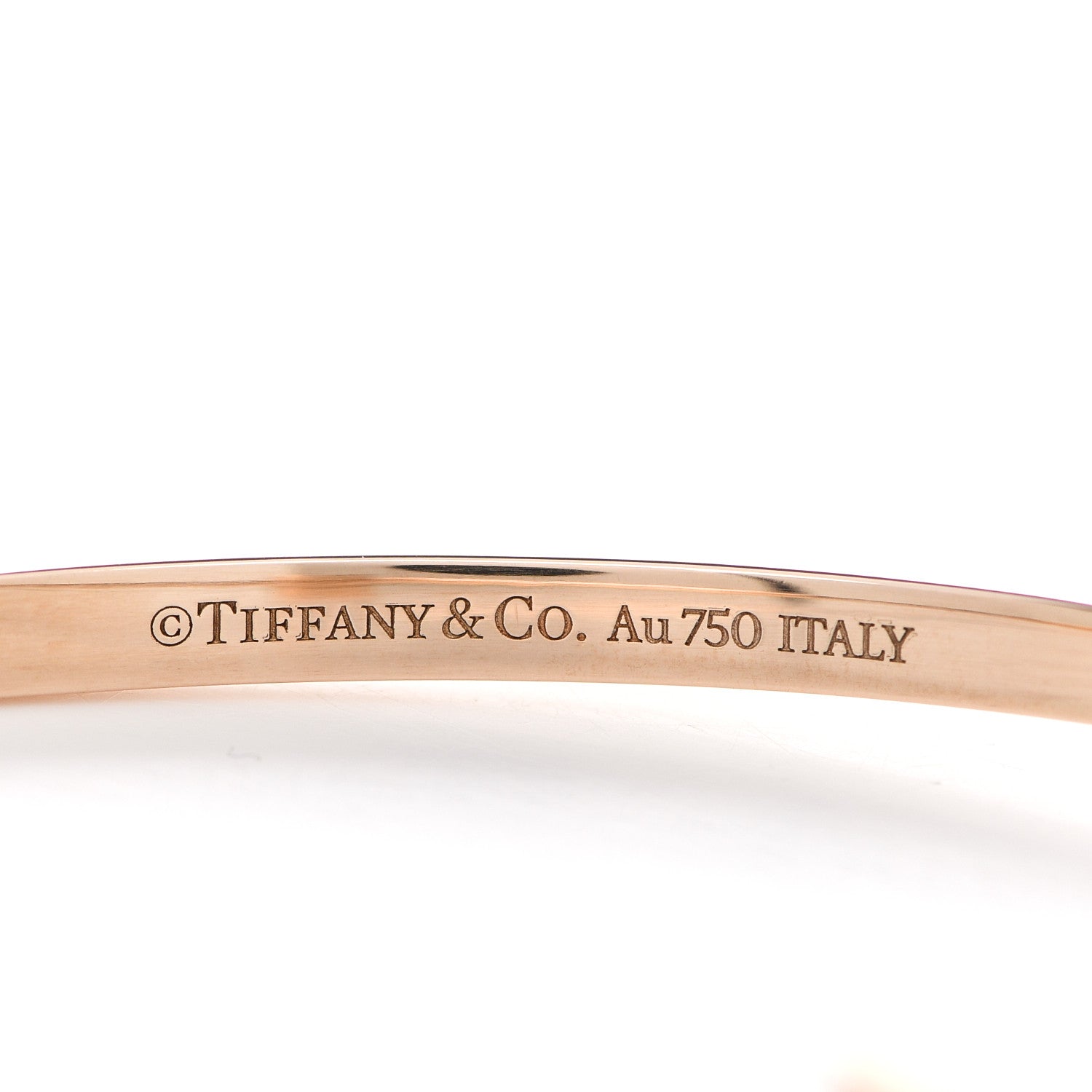 Tiffany 18K Rose Gold Narrow T T1 Hinged Bangle Bracelet 4 of 4