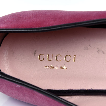 Gucci Velvet Etoile Pearl Embellished Loafers 36.5 Tibet Red 6 of 7