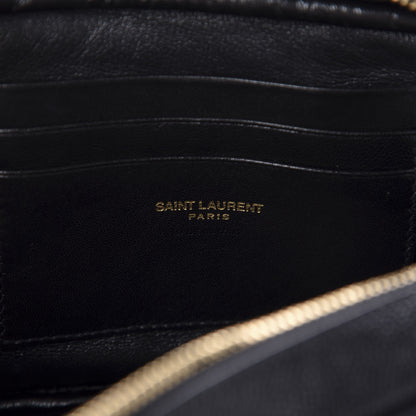 Saint Laurent Grain De Poudre Matelasse Monogram Mini Lou Camera Bag Black 9 of 11