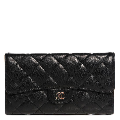 Chanel Caviar Quilted Large Flap Wallet Black 1 of 9