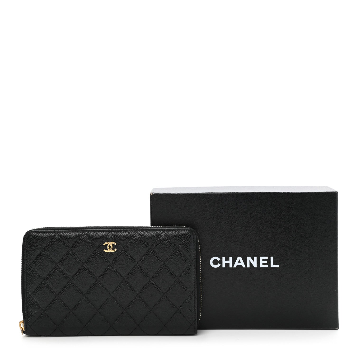 Chanel Caviar Quilted Large Zip Around Organizer Wallet Black 12 of 12