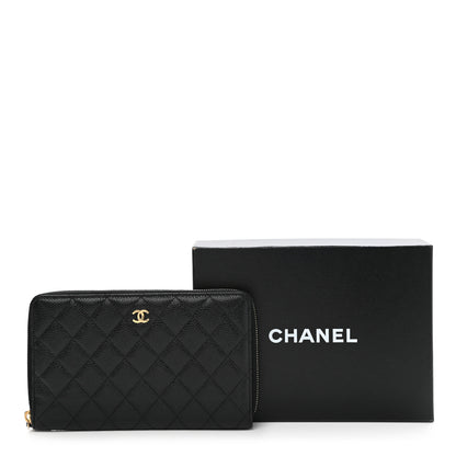 Chanel Caviar Quilted Large Zip Around Organizer Wallet Black 12 of 12