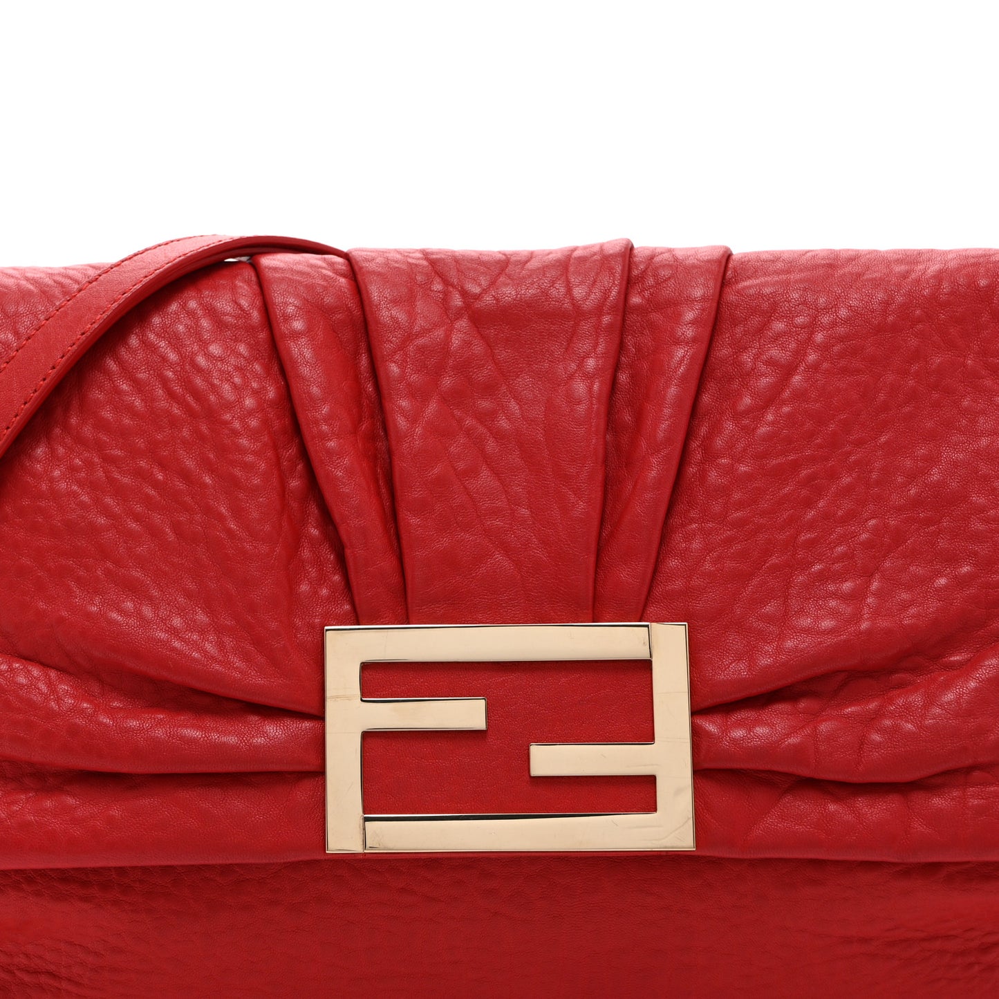 Crinkled Lambskin Mia Shoulder Flap Red