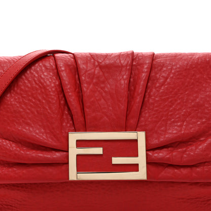 Fendi Crinkled Lambskin Mia Shoulder Flap Red 9 of 11