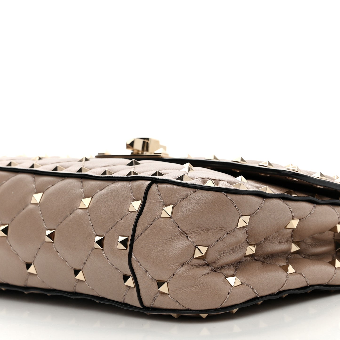 Nappa Small Rockstud Spike Shoulder Bag Poudre