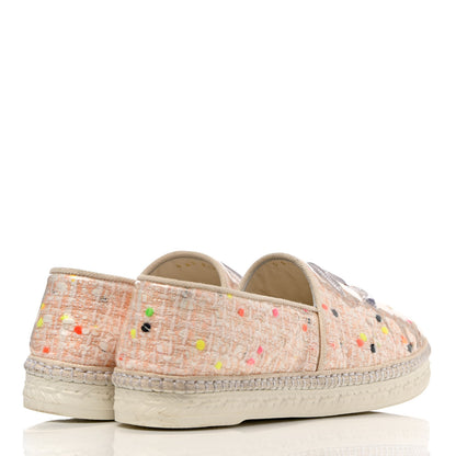 Chanel PVC Tweed CC Espadrilles 40 Coral White Transparent 4 of 9