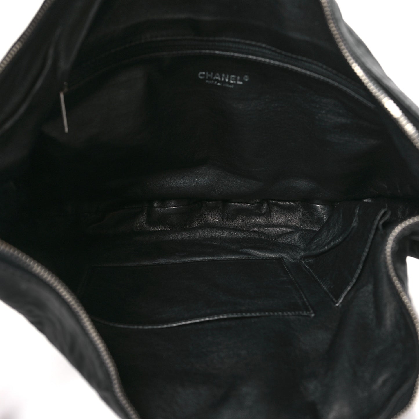 Calfskin Modern Chain Rhodoid Hobo Black