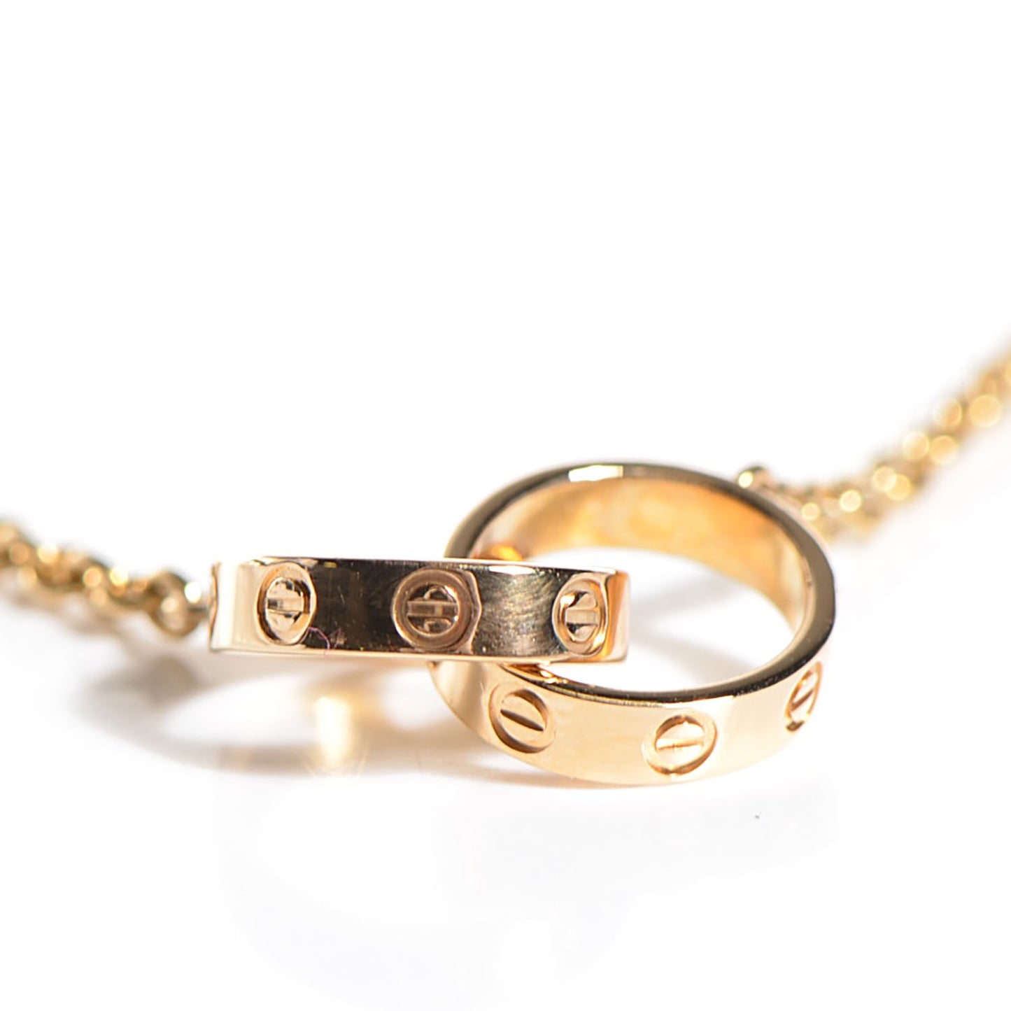 18K Yellow Gold Interlocking LOVE Necklace