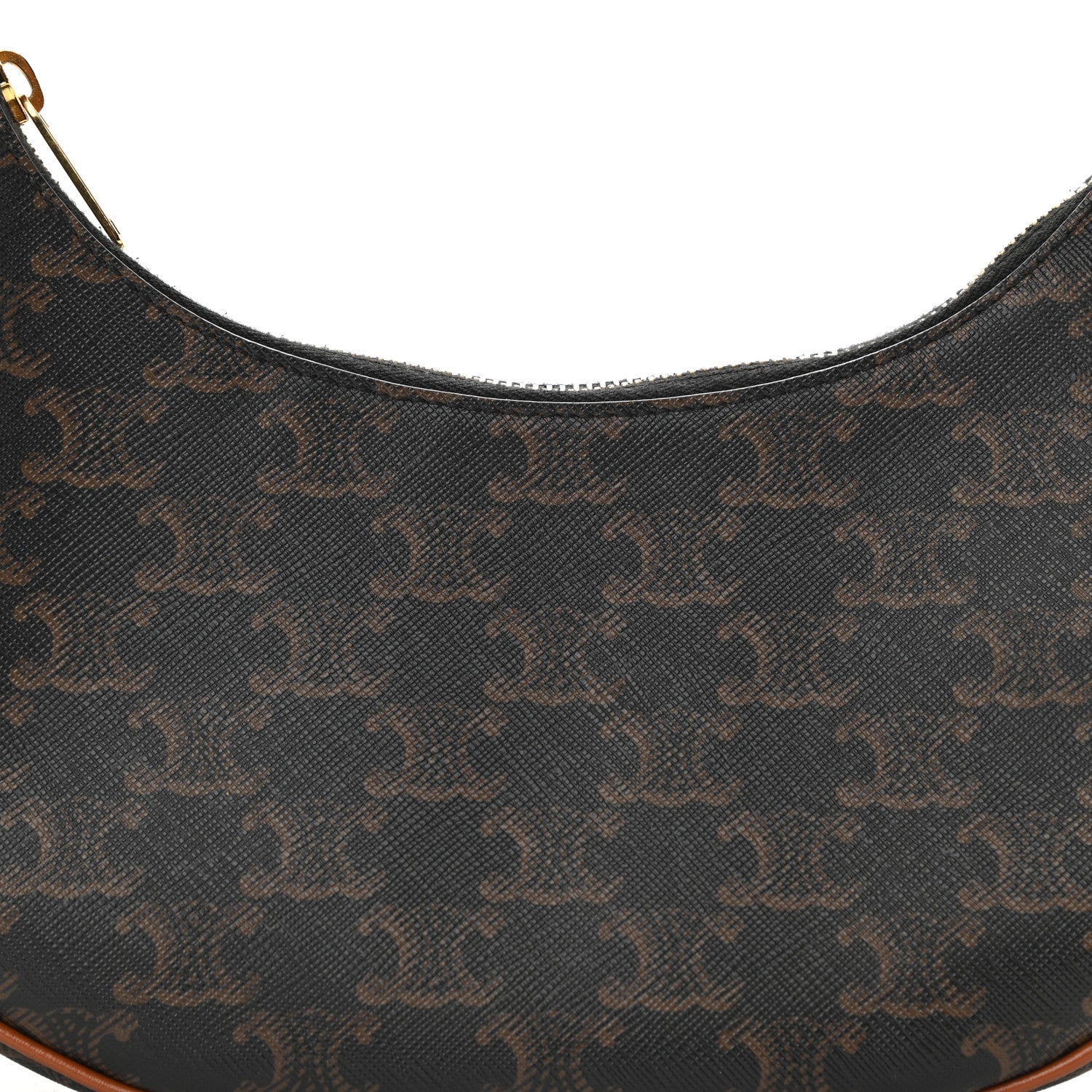 Celine Triomphe Canvas Calfskin Ava Shoulder Bag Tan 7 of 7