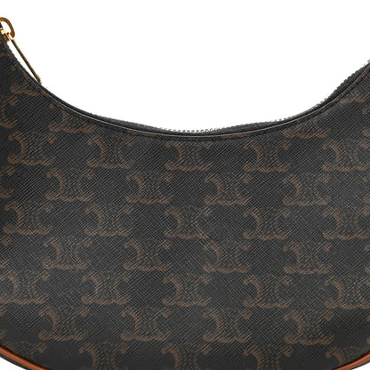 Celine Triomphe Canvas Calfskin Ava Shoulder Bag Tan 7 of 7