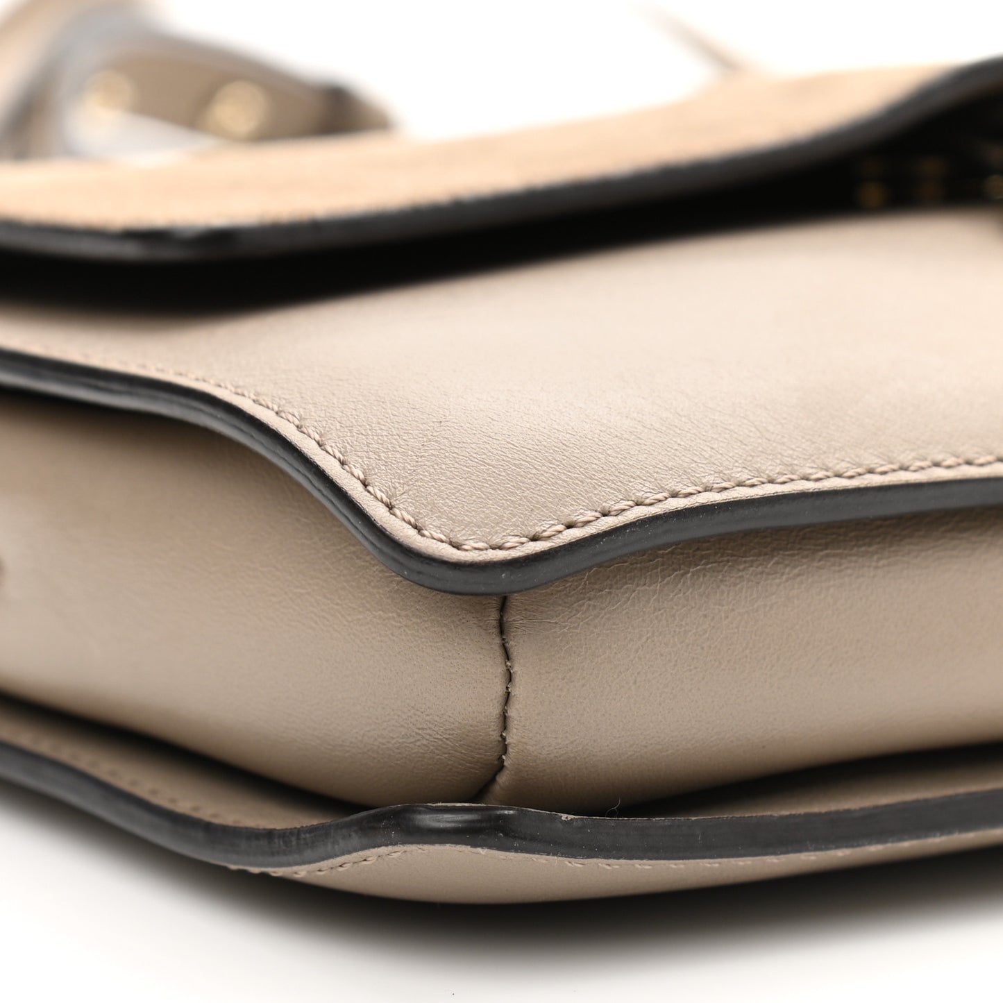 Suede Calfskin Small Faye Shoulder Bag Motty Grey