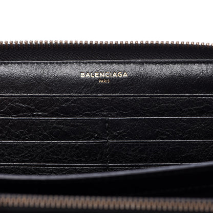Balenciaga Agneau Arena Graffiti All Over Classic Hardware Continental Zip Around Wallet Black Multicolor 6 of 9