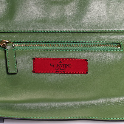 Valentino Garavani Vitello Colorblock Small Rockstud Tote Deep Rose Clover Grey Scarlet 10 of 22