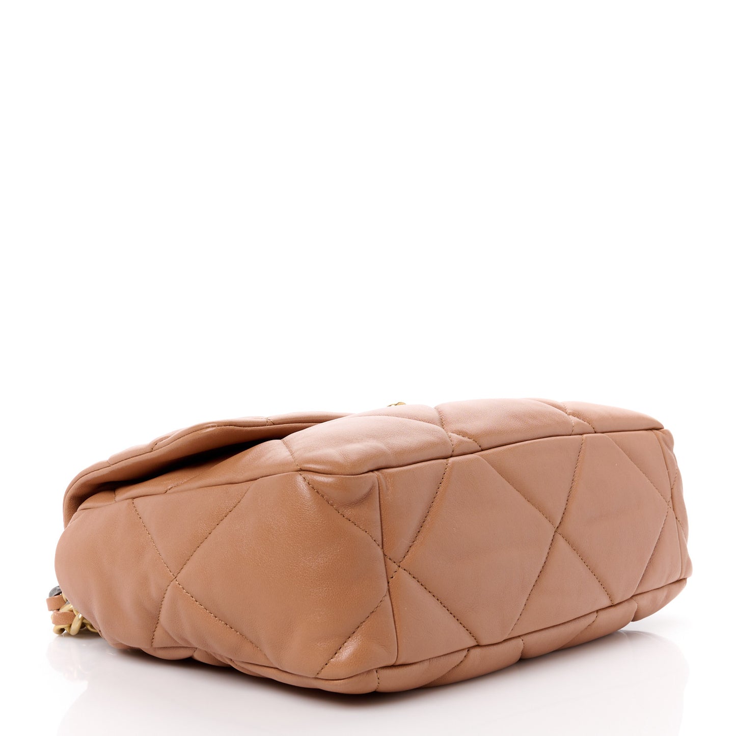 Lambskin Quilted Large Chanel 19 Flap Brown