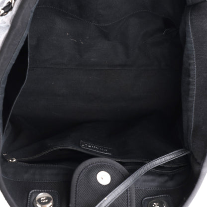Chanel Canvas Pearl Medium Deauville Tote Black 5 of 10