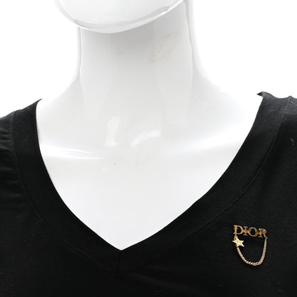 Christian Dior Metal Crystal Logo Dio(r)evolution Chain Brooch Gold 2 of 4
