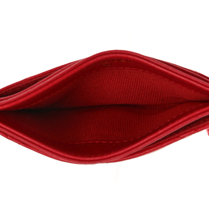 Chanel Lambskin Plexiglass Quilted Coco Love Card Holder Red 6 of 9