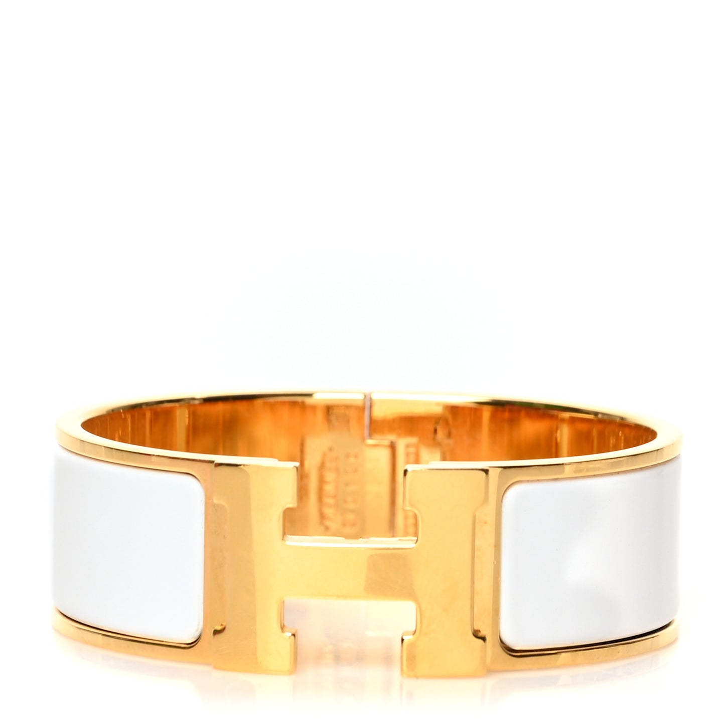 Enamel Wide Clic Clac H Bracelet PM White