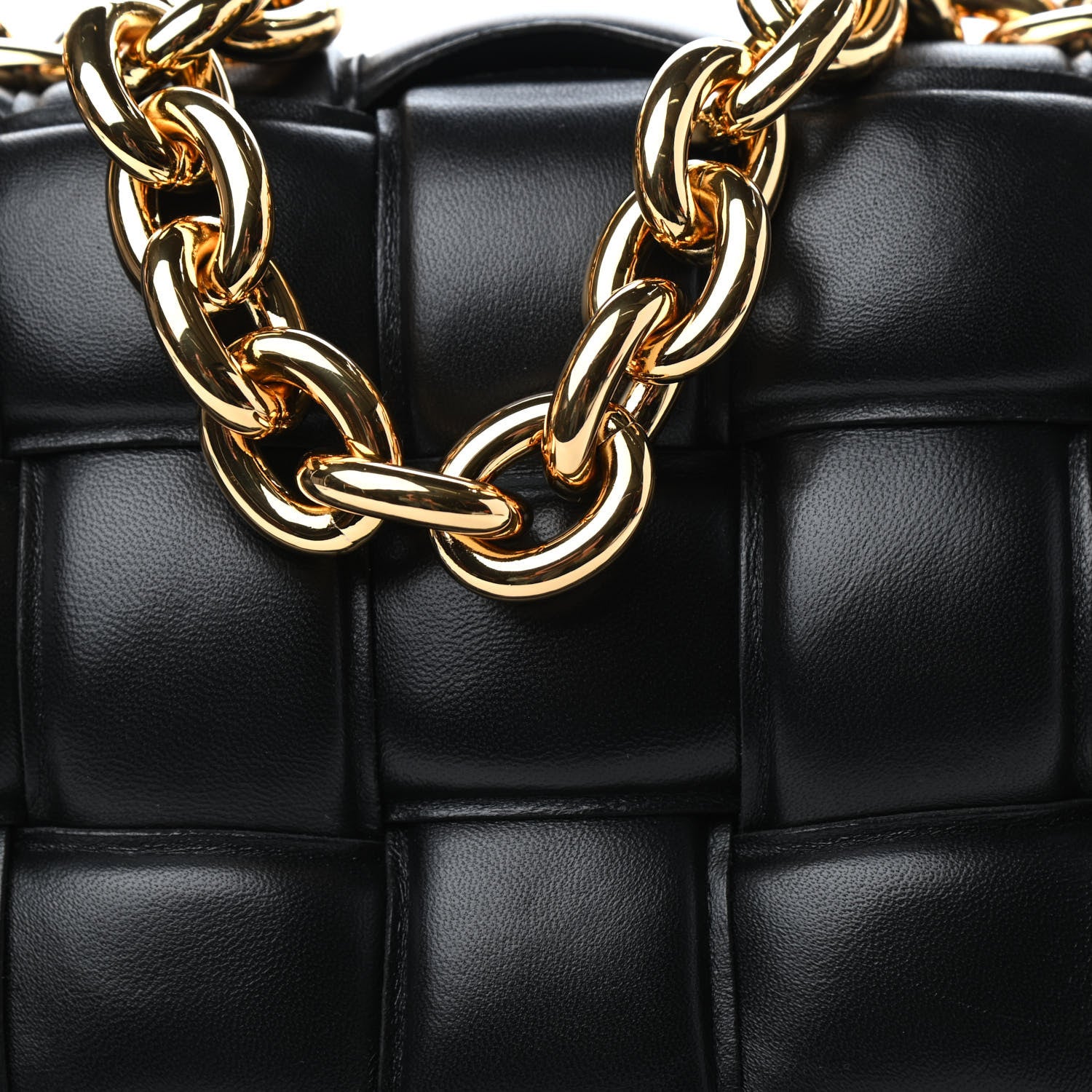 Bottega Veneta Lambskin Maxi Intreccio Padded Chain Cassette Crossbody Bag Black 9 of 9